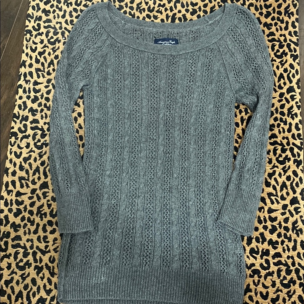 Gray Cable Knit Sweater